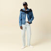 Veste droite en jean denim double stone homme