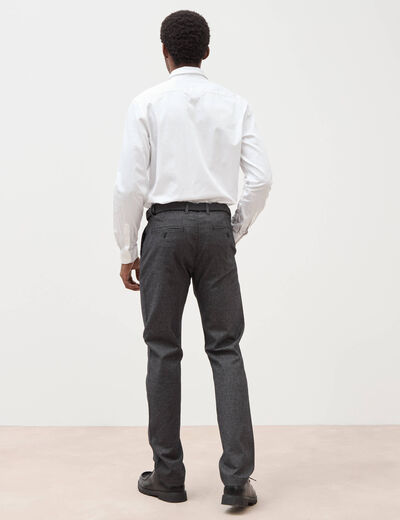Pantalon chino avec ceinture gris fonc&eacute; homme
