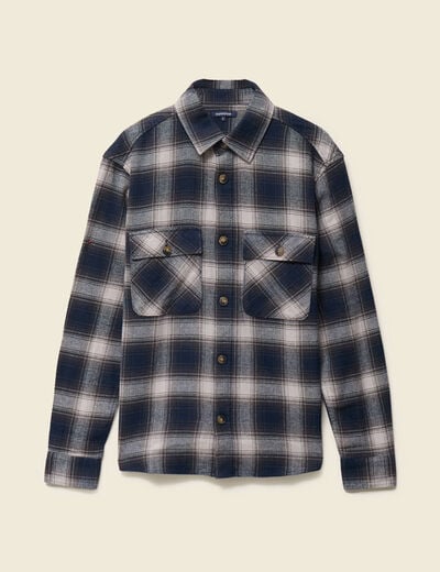 Surchemise oversize en coton bleu marine homme