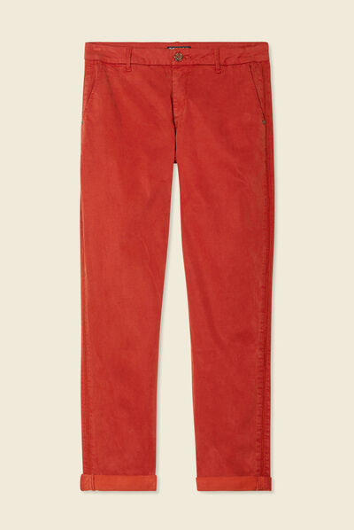 Pantalon chino Instinct orange foncé femme
