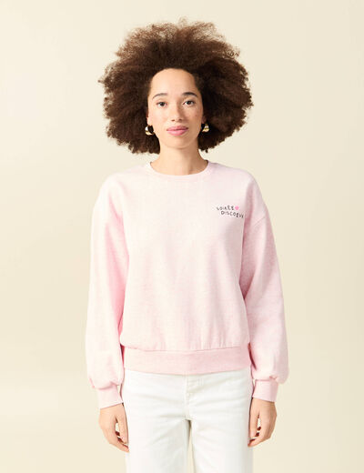 Sweat Atelier Beguin x Bonobo rose poudr&eacute;e femme