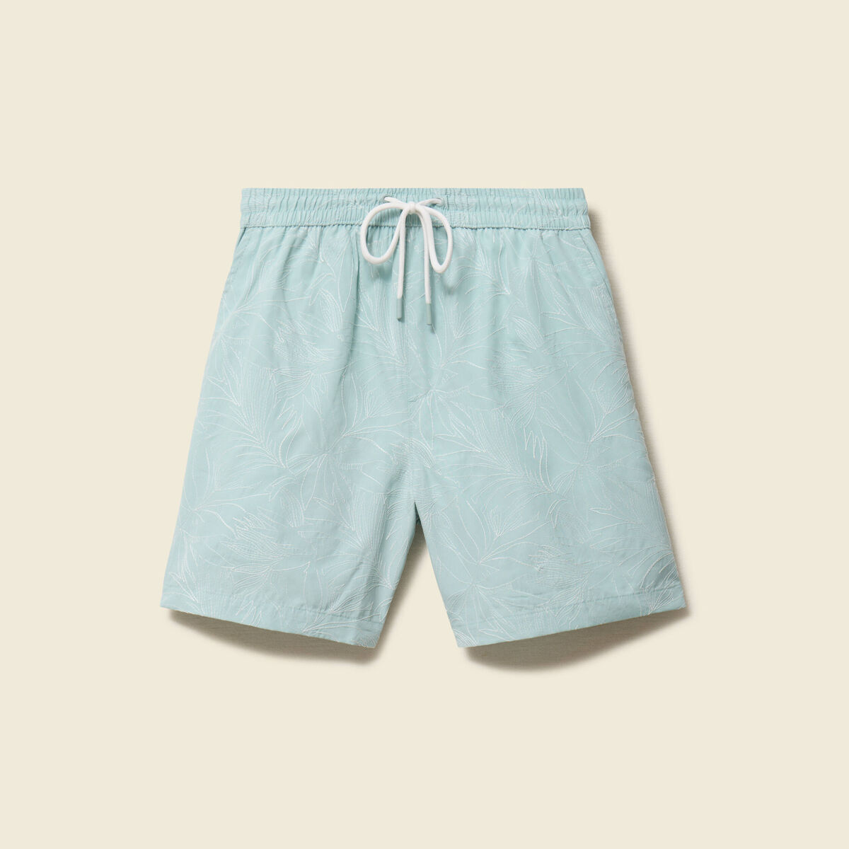 Maillot de bain avec broderie doubl&eacute; bleu gris homme