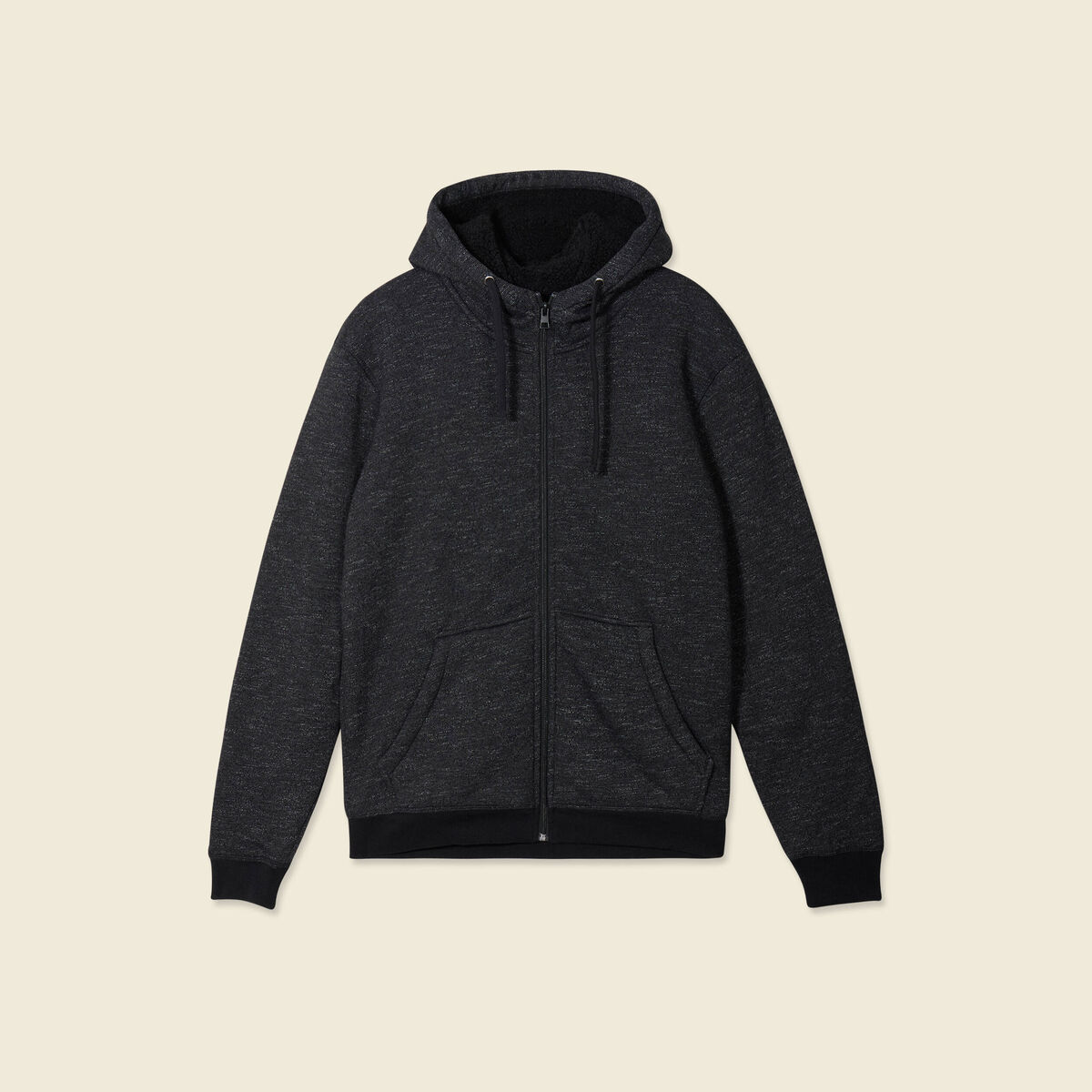 Sweat manches longues zippé noir homme