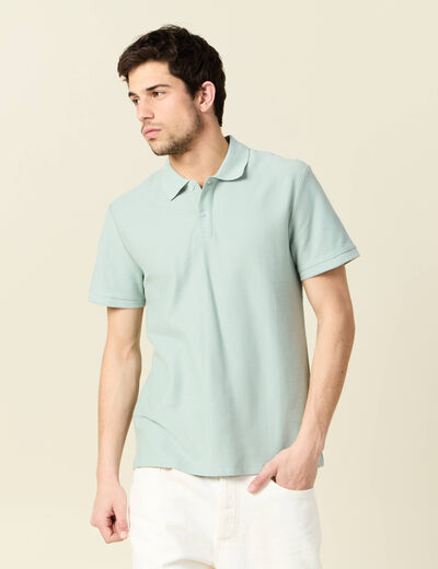 Polo manches courtes vert clair homme