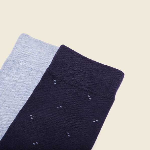 Lot 2 paires chaussettes bleu gris homme