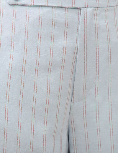 Pantalon large taille haute ceinture bleu ciel femme