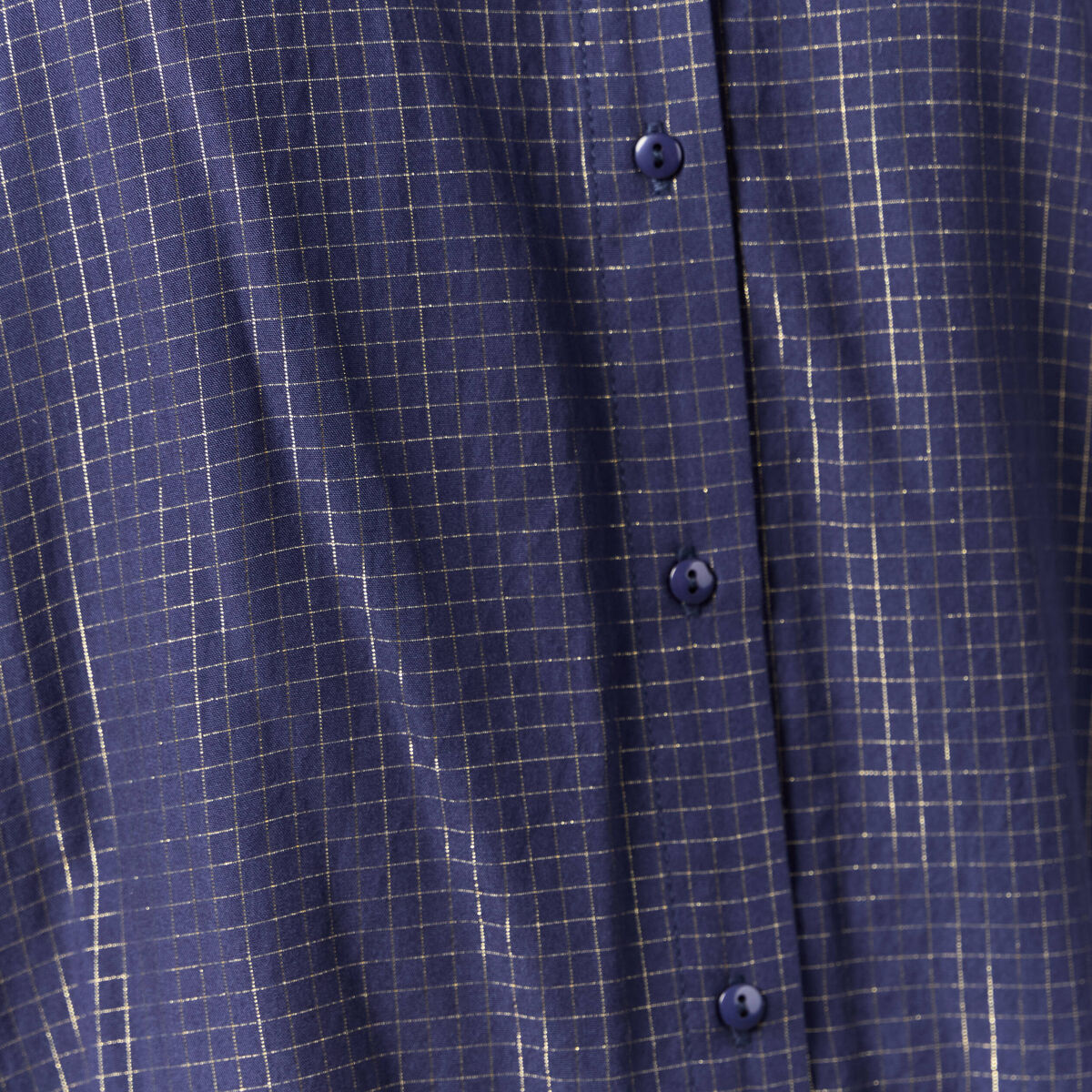 Chemise manches longues fluide bleu marine femme