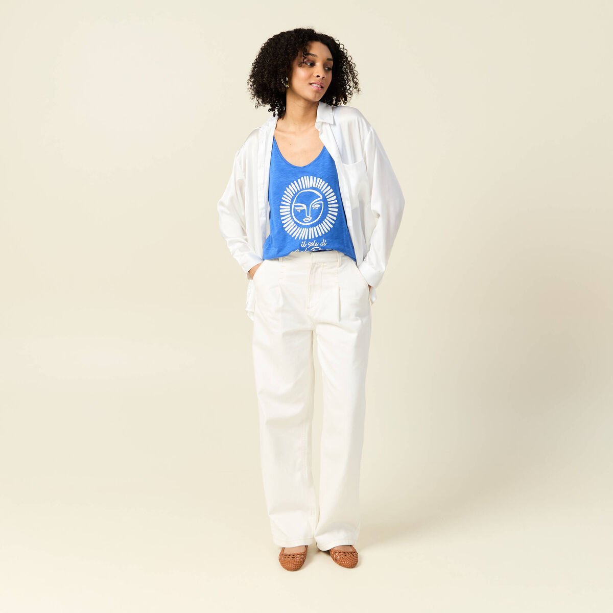 Débardeur sans manches bleu electrique femme