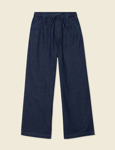Jeans jogging élastiqué denim brut rinse femme