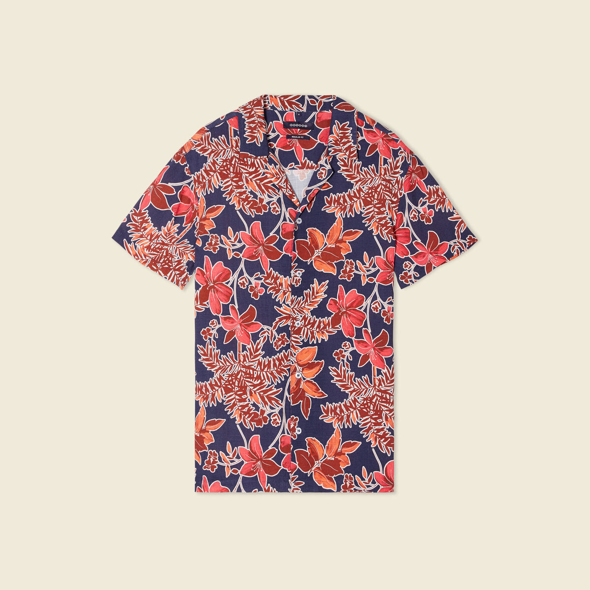 Chemise manches courtes bleu marine homme