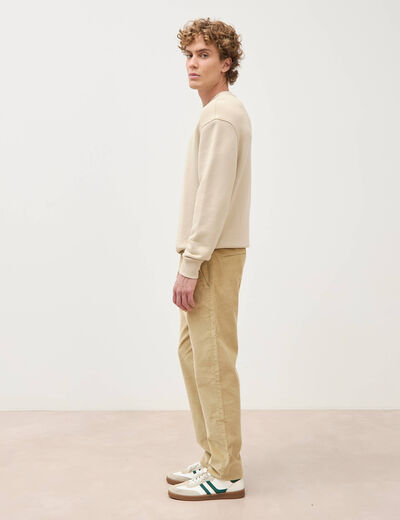 Pantalon straight velours longueur 32 beige homme