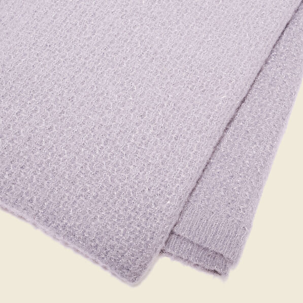 Écharpe tricotée gris clair femme