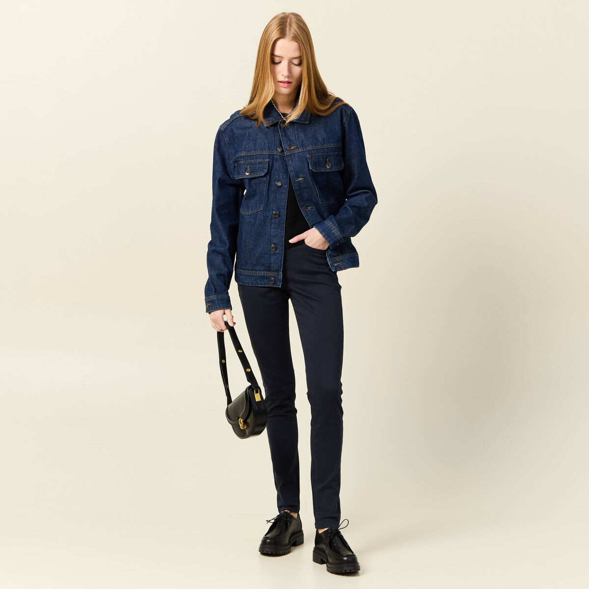 Pantalon Audrey - skinny push up bleu marine femme