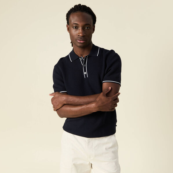 Polo manches courtes bleu marine homme