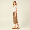 Jupe midi portefeuille fendue sable femme