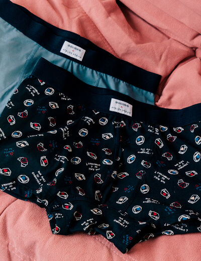 Lot de 2 boxers bleu marine homme