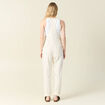 Salopette droite en jean denim blanc femme