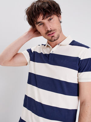 Polo manches courtes bleu marine homme