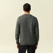 Pull manches longues col rond noir homme