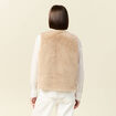 Gilet sans manches doubl&eacute; beige femme