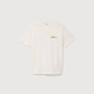 T-shirt droit en coton col rond ecru homme