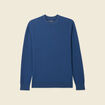 Pull fin col rond manches longues bleu fonc&eacute; homme