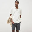 Polo manches courtes col cubain ecru homme