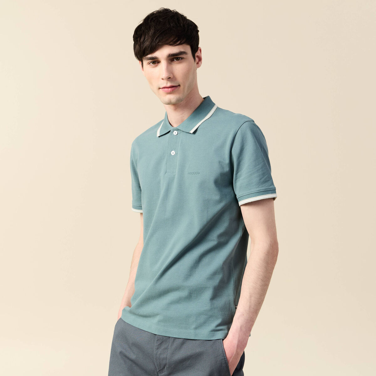 Polo éco-responsable vert foncé homme