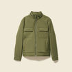 Blouson droit court &agrave; capuche vert kaki homme