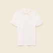 Polo cintr&eacute; manches courtes en coton ecru homme