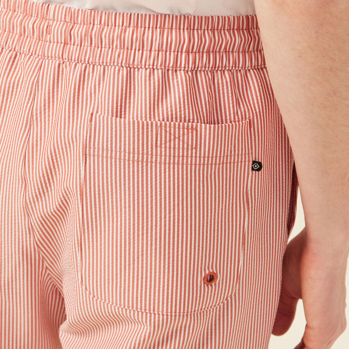 Short de bain marron cognac homme