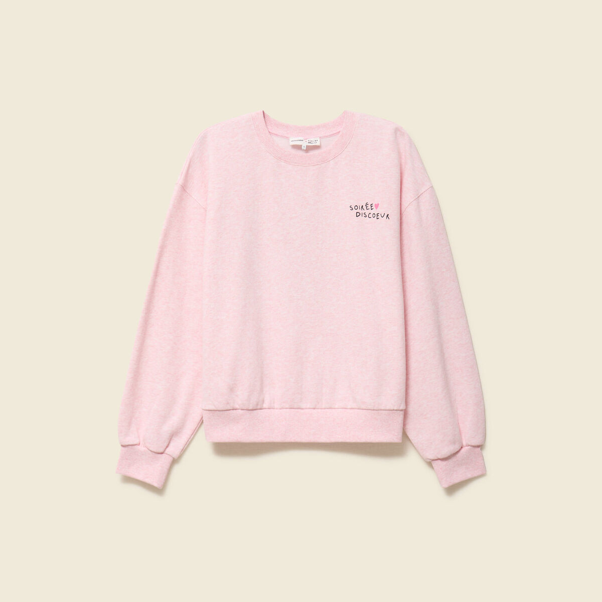 Sweat Atelier Beguin x Bonobo rose poudr&eacute;e femme