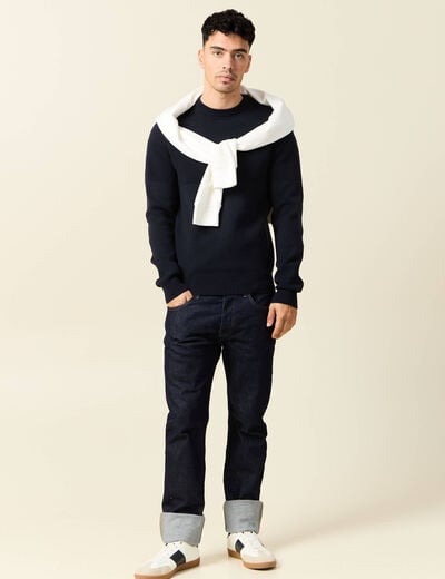 Pull éco-responsable bleu foncé homme