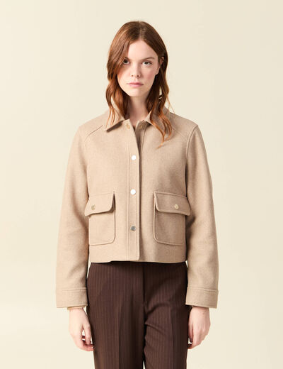 Blouson manches longues doubl&eacute; sable femme