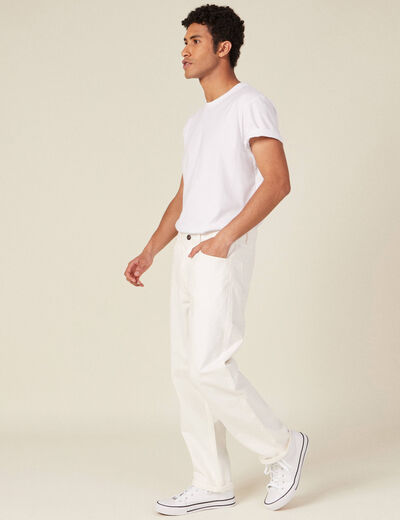 Jeans relaxed 5 poches denim blanc homme