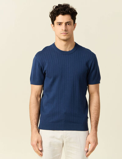 T-shirt manches courtes bleu foncé homme