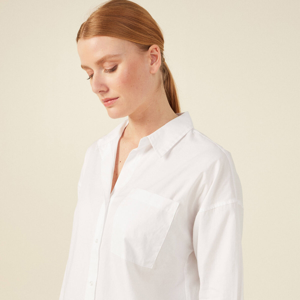 Chemise manches longues blanc femme