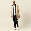 Trench mi-long col montant gris homme