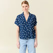 Chemise manches courtes bleu marine femme