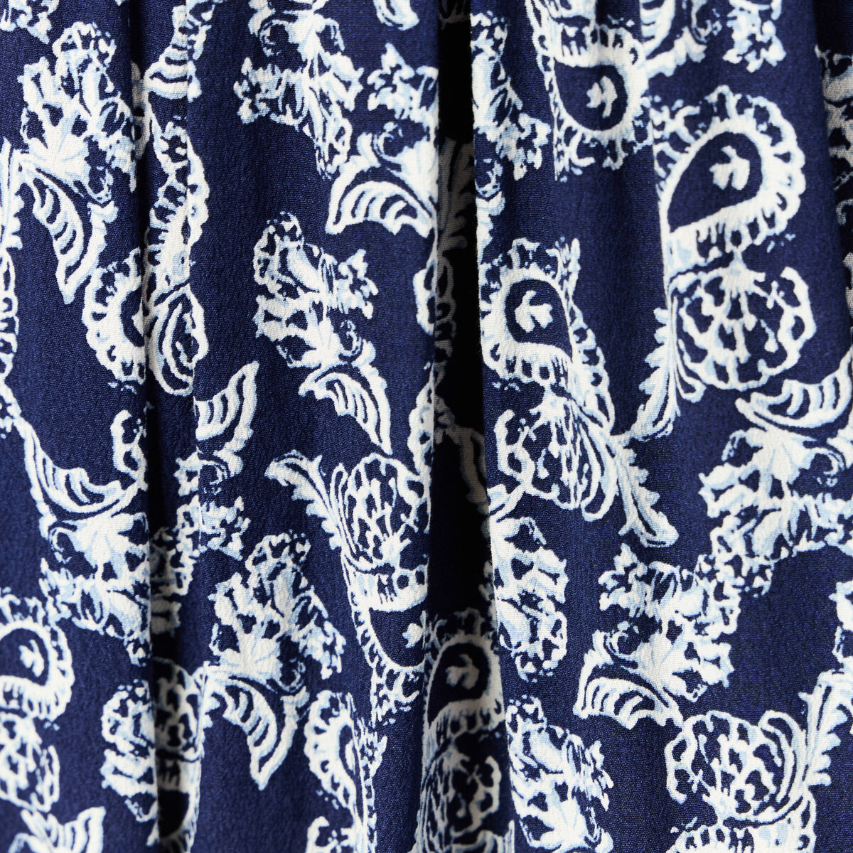Robe évasée manches 3/4 bleu marine femme
