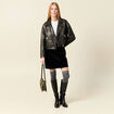 Jupe droite velours noir femme