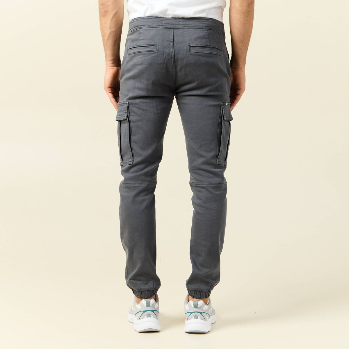 Pantalon battle bas resserr&eacute; vert fonc&eacute; homme