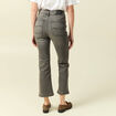 Jeans bootcut cropped taille haute denim gris femme