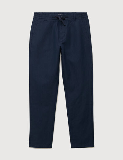Chino coupe droite longueur 32 bleu marine homme