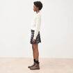 Mini-jupe doubl&eacute;e bleu gris femme