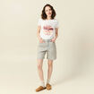 T-shirt manches courtes ivoire femme