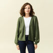 Gilet manches longues vert kaki femme