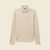 Polo cintr&eacute; manches longues taupe homme