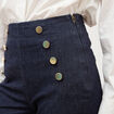 Jeans flare &agrave; pont denim brut femme