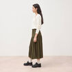 Pull droit col v manches longues ecru femme